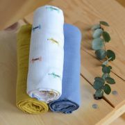 Set 3 Museline Beaba bumbac organic 70x70 cm Teckel Beige ERFB920347