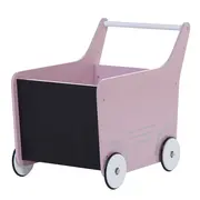 Carucior cu spatiu depozitare si tabla de scris Childhome, Lemn Roz ERFCH-WODSTRP