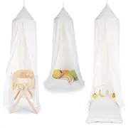 Cort cu baldachin + saltea de joaca Childhome 120x120x230 cm, Jerse Alb ERFCH-CCHCTW