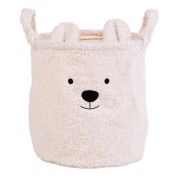 Cos depozitare Childhome 30x30x30 cm, Teddy Alb ERFCH-CCBTW30