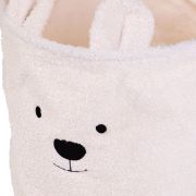 Cos depozitare Childhome 30x30x30 cm, Teddy Alb ERFCH-CCBTW30