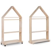 Mobilier decorativ casuta cu roti Childhome 80x135 cm, Lemn Natural ERFCH-OHCN
