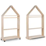 Mobilier decorativ casuta cu roti Childhome 80x135 cm, Lemn Natural ERFCH-OHCN