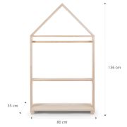 Mobilier decorativ casuta cu roti Childhome 80x135 cm, Lemn Natural ERFCH-OHCN
