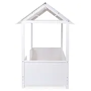 Pat Casuta Childhome cu protectii laterale 70x140 cm Lemn Alb ERFCH-B140BHR