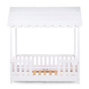 Pat Casuta Childhome cu protectii laterale 70x140 cm Lemn Alb ERFCH-B140BHR