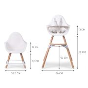 Scaun de masa reglabil in inaltime Childhome Evolu 2 Natural/Alb ERFCH-CHEVOCHNW