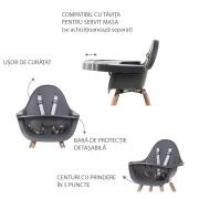 Scaun de masa reglabil in inaltime Childhome Evolu 2 Natural/Antracit ERFCH-CHEVOCHNA