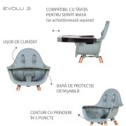 Scaun de masa reglabil in inaltime Childhome Evolu 2 Natural/Menta ERFCH-CHEVOCHMI