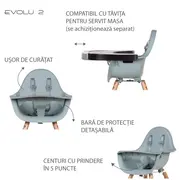 Scaun de masa reglabil in inaltime Childhome Evolu 2 Natural/Menta ERFCH-CHEVOCHMI