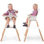 Scaun de masa reglabil in inaltime Childhome Evolu 2 Natural inchis/Alb transparent ERFCH-CHEVOCHFR