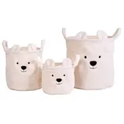 Set 3 cosuri depozitare Childhome Teddy Alb ERFCH-CCBTWSET