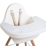 Tavita scaun de masa Childhome Evolu + Protectie din silicon, Alb ERFCH-CHEVOTSAW