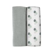 Set 2 Museline Beaba bumbac 120x120 cm Mirage Grey/Jungle ERFB920387