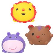 Set 3 jucarii de baie Eddy Toys, Hipopotam, Leu, Ursulet ERFED16136-3