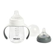 Biberon de invatare 2 in 1 din Tritan Beaba 210 ml Mineral Grey ERFB913532
