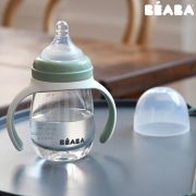 Biberon de invatare 2 in 1 din Tritan Beaba 210 ml Sage Green ERFB913531