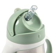 Cana cu pai din inox Beaba 250 ml Sage Green ERFB913535