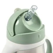 Cana cu pai din inox Beaba 250 ml Sage Green ERFB913535