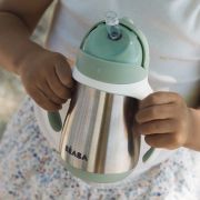 Cana cu pai din inox Beaba 250 ml Sage Green ERFB913535