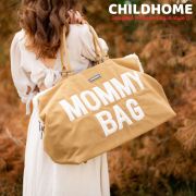 Geanta de infasat Childhome Mommy Bag, aspect piele intoarsa Bej ERFCH-CWMBBMR