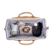 Geanta de infasat Childhome Mommy Bag, aspect piele intoarsa Bej ERFCH-CWMBBMR