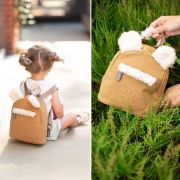 Rucsac pentru copii Childhome My First Bag, aspect piele intoarsa Bej ERFCH-CWKIDBMR