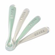 Set 4 lingurite silicon +4 luni Beaba Sage Green ERFB913553