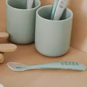 Set 4 lingurite silicon +4 luni Beaba Sage Green ERFB913553