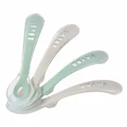 Set 4 lingurite silicon +8 luni Beaba Sage Green ERFB913555