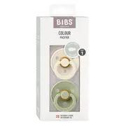 Bibs - set 2 suzete colour latex, tetina simetrica, 0 luni +-ivory/sage bbb2121416