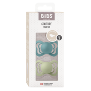 Bibs - set 2 suzete couture latex, tetina anatomica, 6 luni +-island sea/sage bbb1810306