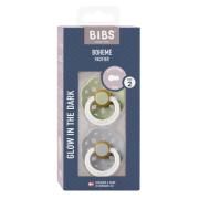 Bibs - set 2 suzete fosforescente boheme glow latex, tetina rotunda, 6 luni +-sage bbb220270c
