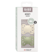 Bibs - set 2 suzete infinity silicon, tetina simetrica, 6 luni +-ivory/sage bbb275102