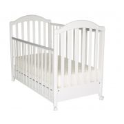 Patut Bebe Balansoar Din Lemn Masiv, Cu Sertar, Roti, Laterale Culisabile Si Inaltime Reglabila A Saltelei, Euro, 127x63 Cm Pjbpat_euro_w