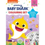Set 8 fise de colorat cu 6 creioane Baby Shark Colouring Set Alligator AB3321BSCS2 BBJAB3321BSCS2_Initiala