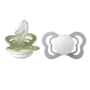 Bibs - set 2 suzete fosforencente couture glow  silicon, tetina anatomica, 6 luni +-sage/cloud bbb1710318