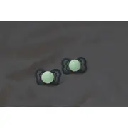 Bibs - set 2 suzete fosforencente couture glow silicon, tetina anatomica, 0 luni +-sage/cloud bbb1700318