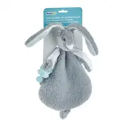 Jucarie atasament bebelusi Iepuras, BabyJem, cu sistem prindere suzeta (Culoare: Gri) JEMbj_8132