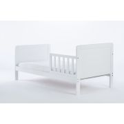 Pat Din Lemn Masiv Pentru Junior Olek Alb Cu Sertar Individual Pe Roti 140 A  70 Cm Pjbdrwx_2023