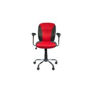 Scaun birou gn45, mesh/piele ecologica, mecanism balans, inaltime reglabila, 80 kg, rosu/negru drm9512