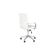 Scaun birou ergonomic, hm gonzo 2, cadru cromat, tapiterie piele ecologica, mecanism de balans, roti pivotante, 90 kg, alb drm4761