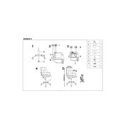 Scaun birou ergonomic, hm gonzo 2, cadru cromat, tapiterie piele ecologica, mecanism de balans, roti pivotante, 90 kg, alb drm4761