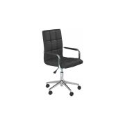 Scaun birou ergonomic, hm gonzo 2, cadru cromat, tapiterie piele ecologica, mecanism de balans, roti pivotante, 90 kg, negru drm4760
