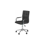 Scaun birou ergonomic, hm gonzo 2, cadru cromat, tapiterie piele ecologica, mecanism de balans, roti pivotante, 90 kg, negru drm4760