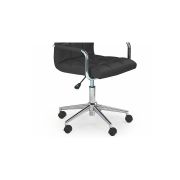 Scaun birou ergonomic, hm gonzo 2, cadru cromat, tapiterie piele ecologica, mecanism de balans, roti pivotante, 90 kg, negru drm4760