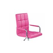 Scaun birou ergonomic, hm gonzo 2, cadru cromat, tapiterie piele ecologica, mecanism de balans, roti pivotante, 90 kg, roz drm4759