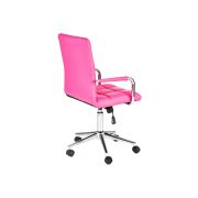 Scaun birou ergonomic, hm gonzo 2, cadru cromat, tapiterie piele ecologica, mecanism de balans, roti pivotante, 90 kg, roz drm4759