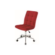 Scaun birou cu stofa tip catifea sl q020, inaltime reglabila, cadru cromat, rotatie 360°, 90 kg, bordo drm8811