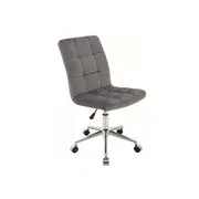 Scaun birou cu stofa tip catifea sl q020, inaltime reglabila, cadru cromat, rotatie 360&deg;, roti pivotante, 90 kg, gri drm8812